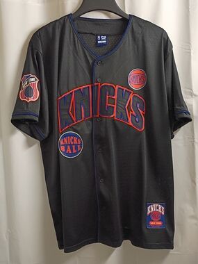 New York Knicks Black Button-Up Jersey
